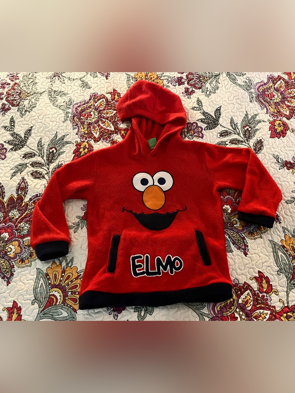 Vintage Y2K Sesame Street Elmo Toddler Fleece Hoodie 5T Red